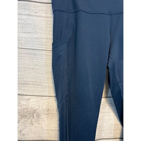 Zella Navy High-Rise Leggings With Side Pockets Size M - Picture 2 of 4